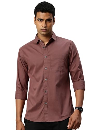 Image of Majestic Man Comfort Slim Fit Solid Pure Cotton Self Design Casual Shirt