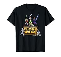 Official Star Wars Merchandise Star Wars The Clone Wars Tee Shirt for Men, Women, Boys & Girls Lightweight, Classic fit, Double-needle sleeve and bottom hem