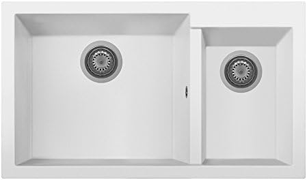 Telma on8620 TG Milk White Kitchen Sink in Composite Material, 20 x 50 x 86 cm, Milk White