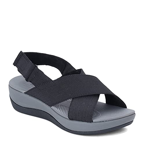 Clarks Women's Arla Kaydin Sandal, Black Elastic Fabric, 8 Medium US Clarks Women's Arla Kaydin Sandal, Black Elastic Fabric, 8 Medium US