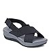 CLARKS Women's Arla Kaydin Sandal, Black Elastic Fabric, 8 Medium US