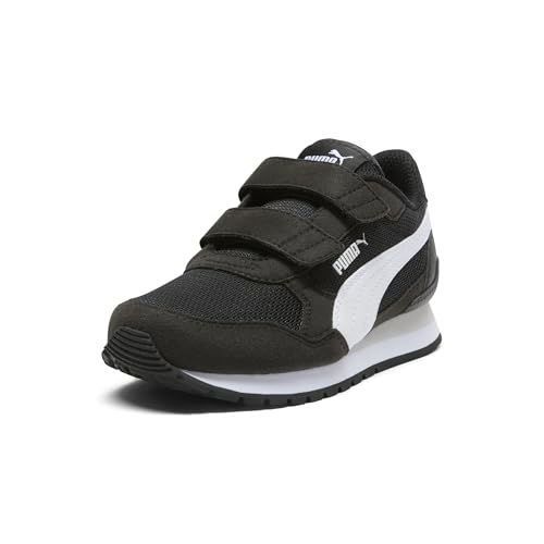 Puma Unisex-Child ST Runner Hook and Loop, Puma Black-Puma White-Cool Light Gray, Toddler 8