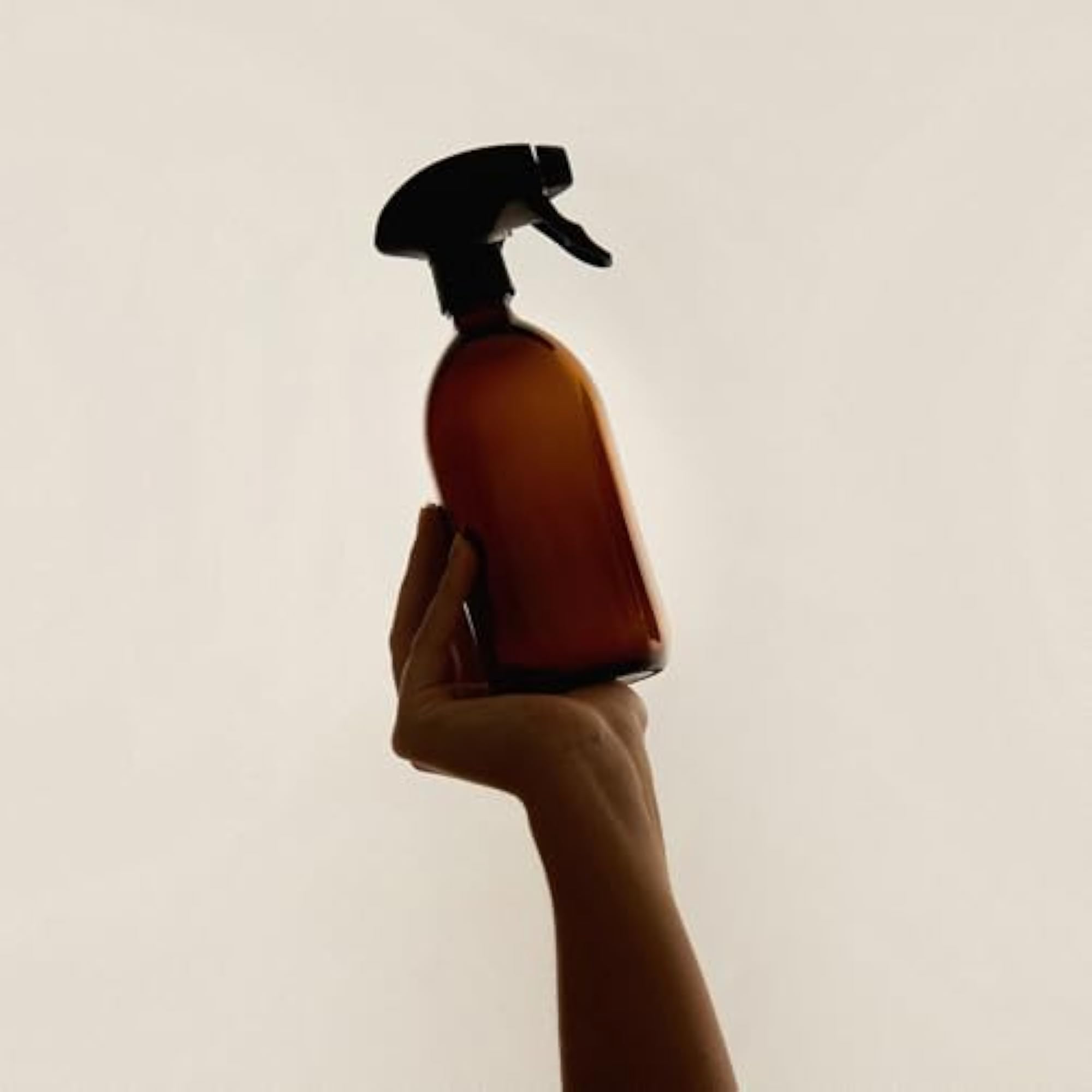 Amber Brown Trigger Spray Bottle with Black Mister Nozzle