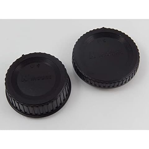 vhbw Objektivdeckel-Set kompatibel mit Nikon D3400, D4, D3100, D3200, D3300 Cover