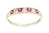 Old English Jewellers 9ct Yellow Gold on Silver Ruby Eternity Ring - sizes J to V (M)