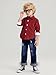 Voxikidio Boys 5-6 Years Red Plaid Shirt & Washed Jeans Set Winter Clothing Outfit Long Sleeve Tops Tshirts Fashionable Kids Pants Set(5-6Y)