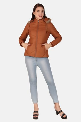 Brazo Girls and Women's Puffer Regular Fit Bomber Jacket For Winter Wear | Hooded Neck | Full Sleeve | Zipper | Casual Jacket For Woman & Girl | Western Stylish Jacket For Women