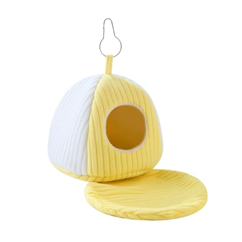 KQFCAZRE ケージ用鳥の巣、鳥のベッド、インコ用の実用的なアクセサリー、マット付きで快適、オウム、アフリカングレーラブバード用の巣ハウス。, 17cm×17cm×17cm