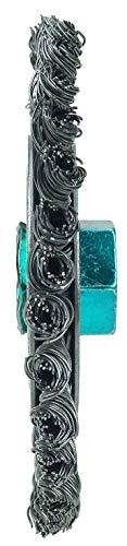 Image of Weiler 13127 Dualife Stringer Bead Twist Knot Wire Wheel Brush, Very Narrow Face, Steel Bristles, M14 X 2.0 Arbor, 0.020 inch Wire Size, 4 inch Diameter, 3 /16 inch Face Width, Made in the USA