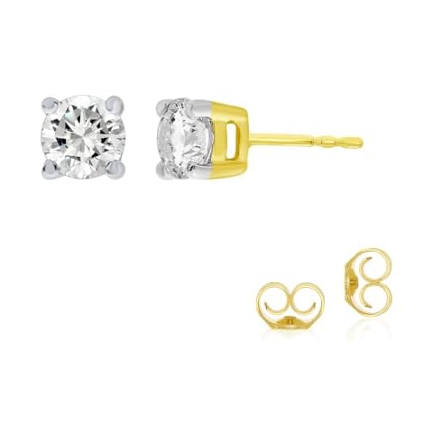 La Joya Yellow Gold Lab Grown Diamond Stud Earring, 0.75ct, G-H, Round, VS/SI, 14K, for Women Cover