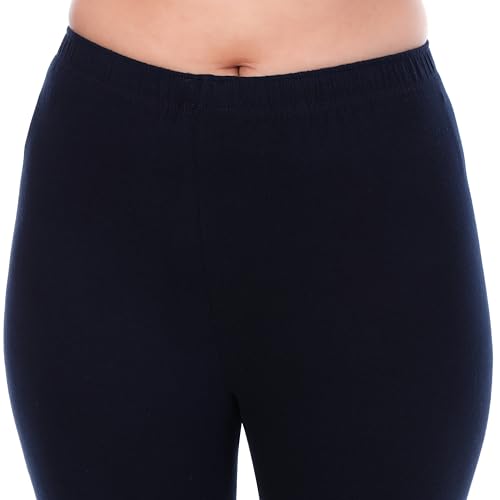 Image of TPF Women Solid Cotton Lycra Stretchable Leggings | Comfortable Ankle-Length Slim Fit Leggings for Women & Girls | Soft, Breathable Wear Bottoms