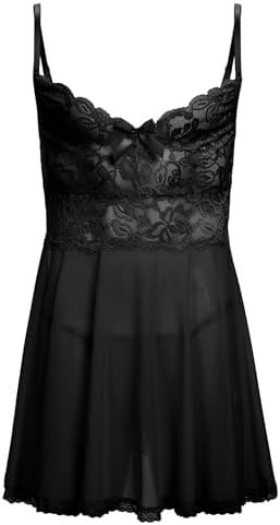 ABAFIP Men's Sissy Lingerie Crossdressing Nightwear Sheer Lace Me...