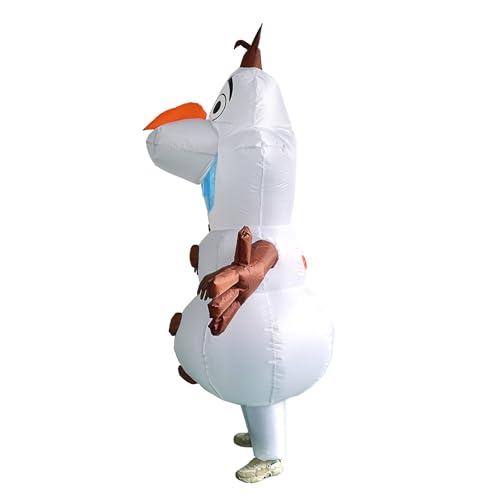 Geerypsy Aufblasbare Schneemann Kostüme für Erwachsene Olaf Kostüm Weihnachten Overall für Winter Maskerade Party Cosplay Silvester Halloween