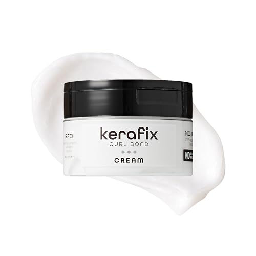 Red by Kiss Kerafix Curl Bond Cream (8 Oz), Curl Defining Cream for Curly Hair & All Textures, Anti-Frizz Bond Repair Enhance Shape, Boost Shine, Restore Definition With Keratin & Coconut Oil