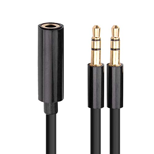 BRIEFCEC 150cm Headphone Splitter Mic Cable, Audio Mic 2 in 1 Cable - Image 2