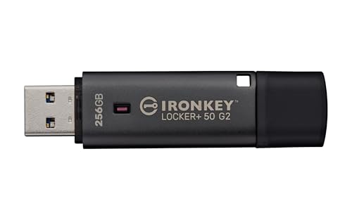 Kingston Ironkey Locker+ 50 G2 - Unità USB crittografata da 256 GB | FIPS 197 | Protezione AES-XTS | Sicurezza multi-password | USB 3.2 Gen 1 | IKLP50G2/256GB