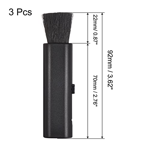 sourcing map 3 Stück Tastatur Reinigungsbürste Mini Teleskop Fensternut für Laptop Computer Tastatur Fenster Schwarz