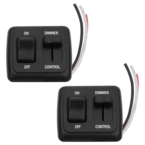 12V Rv Light Led Dimmer Switch, High Side Light Dimmer Switch for Dimmable LED Halogen- RV 12 Volt DC Toggle Switch Truck Marine and Strip Lighting (Large Slider, Black, 2 Pcs)