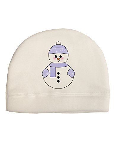 Cute Snowman with Hat and Scarf Christmas Child Fleece Beanie Cap Hat White