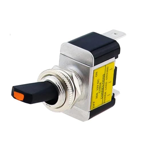 Interrupteur à bascule 12V jaune pour éclairage de cabine de bateau et console VTT