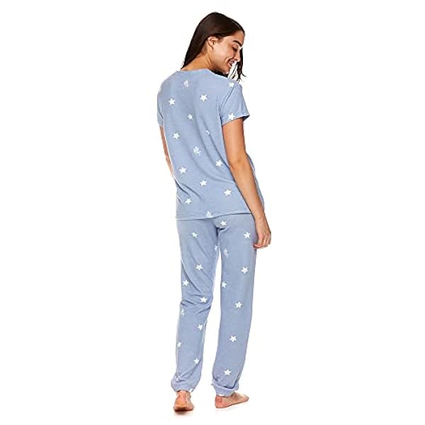 U.S. Polo Assn. Conjunto de ropa de dormir para mujer de manga corta y pantalones de pijama ajustados