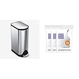 simplehuman 30 litre butterfly step can fingerprint-proof brushed stainless steel + code H 60 pack liners