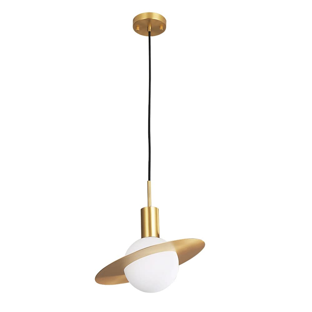 Lustre suspendu moderne en cuivre en forme de Saturne pour salon