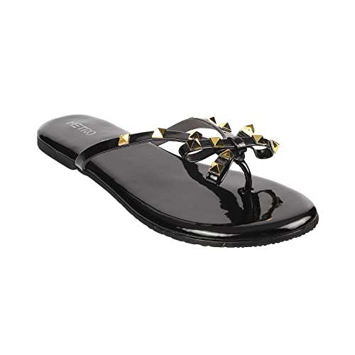 Image of Metro Women's Embellished Faux Leather Flat Fashion Slipper