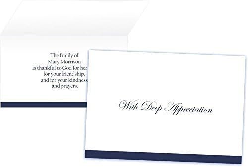 Personalized Funeral Sympathy Acknowledgement Thank You Cards/Envelopes (Set of 50) (For Him)