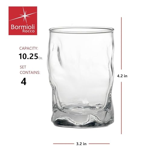 Bormioli-Rocco-1025-Oz-Sorgente-Rocks-Whiskey-Glass-Set-of-4-Boulder-Style-Barware-for-Bourbon-Scotch-Water-Juice-Dishwasher-Safe-Lead-Free-Cocktail-Glasses-Made-in-Italy Bormioli Rocco 1025 Oz Sorgente Rocks Whiskey Glass Set of 4 Boulder Style Barware for Bourbon Scotch Water Juice Dishwasher Safe Lead Free Cocktail Glasses Made in Italy