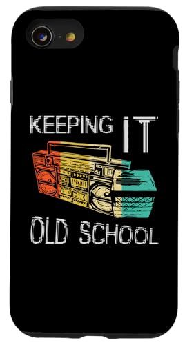 Keeping It Old School ���g���u�[���{�b�N�X 80�N�� 90�N�� �q�b�v�z�b�v�~���[�W�b�N �X�}�z�P�[�X iPhone SE (2020) / 7 / 8 �p