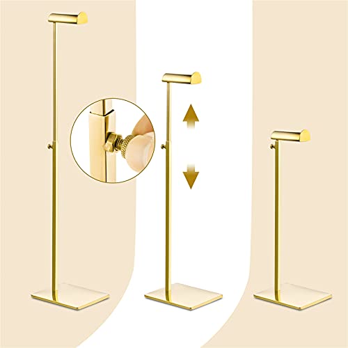 Elitnus Gold Set of 2 Adjustable Height Purse Display Stand - Metal Handbag Display Stand Set - Single Hanging Hook for Boutique Store
