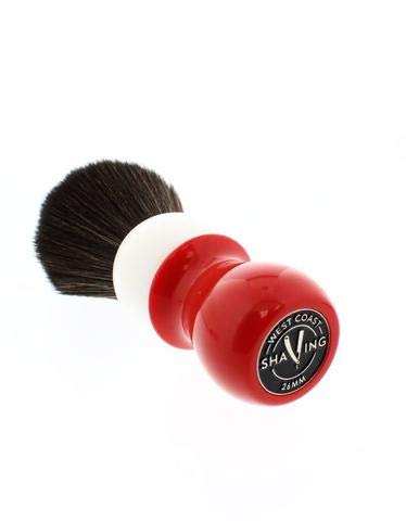 WCS Two-Tone Tall Synthetic Shaving Brush, Red & White