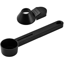 Coffee Scoop & Funnel for Reusable K Cup Refillable Tea Pods, Measuring Spoon 2 Tablespoon Capacity for Ground Coffee, Protein Powder, TeaBlack