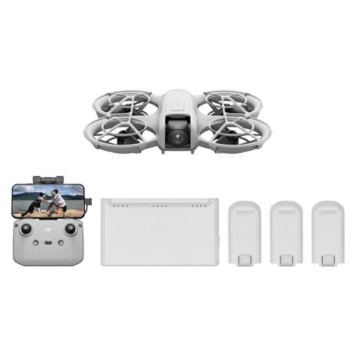 14% off - DJI Neo Fly More Combo – Mini Drohne mit Kamera 4K UHD Für Kinder, 135g, Follow-Me, Handstart, Motivverfolgung, QuickShots, Integrierter Propellerschutz, C0, mit RC-N3 und 3 Akkus