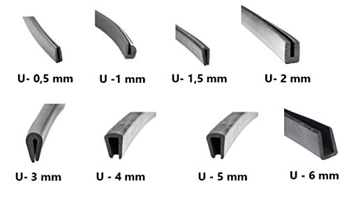 Preisvergleich Produktbild Gummidichtung Kantenschutz Schwarz U Rand Randstreifen Dichtungen (U-3mm)
