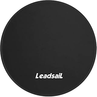 LeadsaiL Mouse Mat Round Gaming Mouse Pad, Non-slip Rubber base, Waterproof Surface, Durable Stitched Edges Mousepads, Compatible with Laser and Optical Mice for Gaming, Office Working (Round-black)