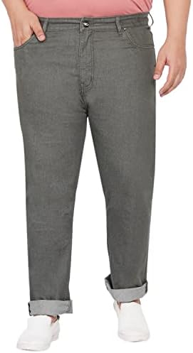 JOHN PRIDE Plus Size Men's Stretchable Mid-Rise Comfort Fit Clean Look Cotton Jeans for Men