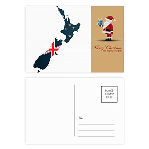 Cartes postales de Père Noël The Flag Island | Lot de 20 pour cadeaux de vœux