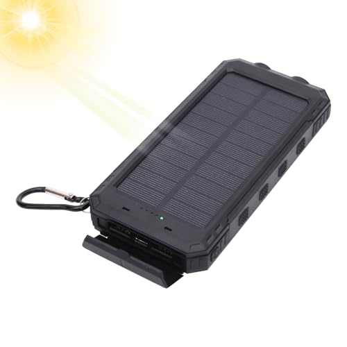 Cargador Solar Portátil - Batería Solar Externa de 20000mAh, Power Bank, Carga Rápida Inalámbrica | Cargador USB Exterior con Linterna para Teléfonos, Camping, Emergencias, Suministro de Energía