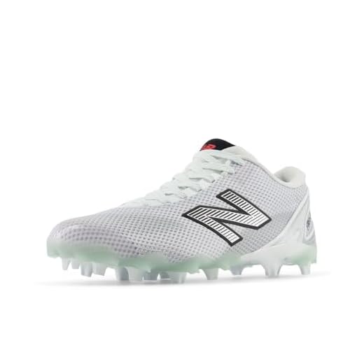 New Balance Men's FreezeLX V5 Low Lacrosse Shoe, White/Black/Silver Metallic, 11 Wide