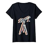 Photo Gallery donna telescopio astronomia sistema solare astronomo retro line art maglietta con collo a v Photo Gallery donna telescopio astronomia sistema solare astronomo retro line art maglietta con collo a v