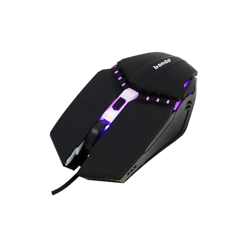 Image of D25 Banda Gaming Keyboard and Mouse Combo, Wired Backlit Rainbow Ergonomic Mechanical Feeling Led Removable Hand Rest Metal Panel,for Windows PC Gamer PS4 Xbox One [KM-K77] (only 2 Modes on & Off)