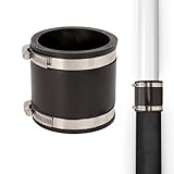 Fernco P1056-3/250 3-in. x 2.5-in. Cast Iron, Plastic and Steel Pipe Flexible Reducer Coupling Connector Adapter in Black