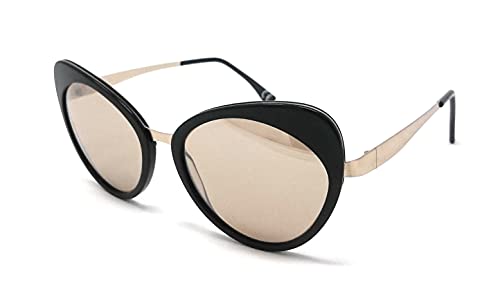 Lunettes de soleil femme T(EYE) Meryl Black fait main en Italie style élégant