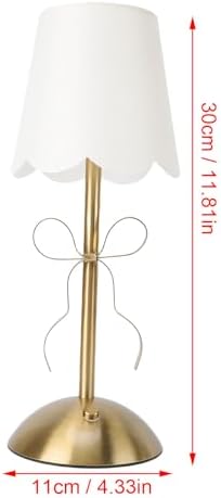 VBESTLIFE Bow Table Lamp, Cute Coquette Bow Table Lamp with Fabric Shade Modern Decorative Bedside Light Desk Lighting for Girl Bedroom