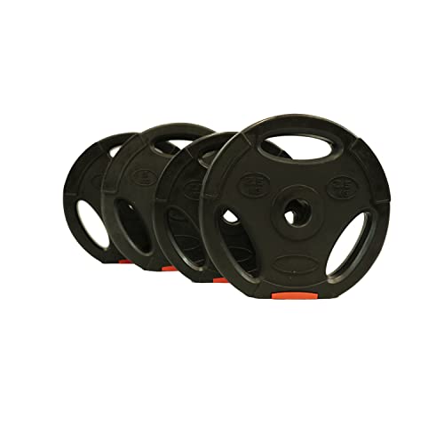 Fjoerdesports Juego de discos de pesas de 15 kg, para mancuernas o barras largas, orificio estándar de 30 mm, discos de peso para entrenamiento libre (2 x 2,5 kg y 2 x 5 kg) Cover