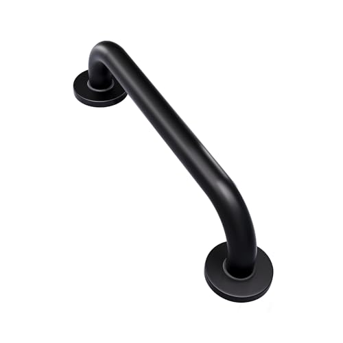 Image of AmazerBath Grab Bars for Shower 9 inch L x 1 inch D, Handicap Shower Grab Bars for Senior Anti Slip, Shower Safety Bars for Wall Stainless Steel, Holds up to 500LBs, Black