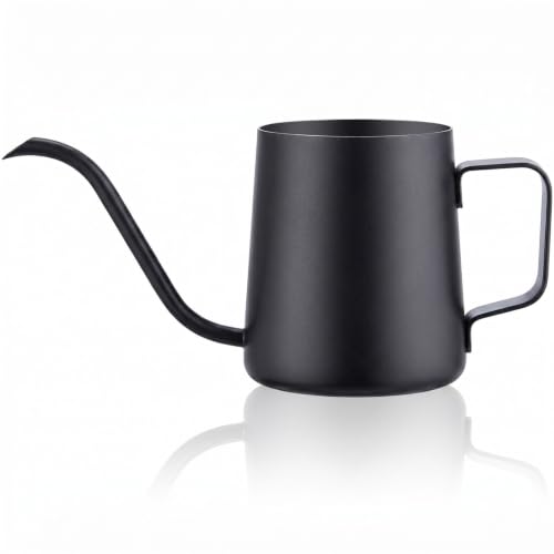 Image of Watering Can for Indoor Plants, Indoor Watering Can with Long Spout and Handle Rust-Proof 304 Stainless Steel Material (350ml /12oz-Black)