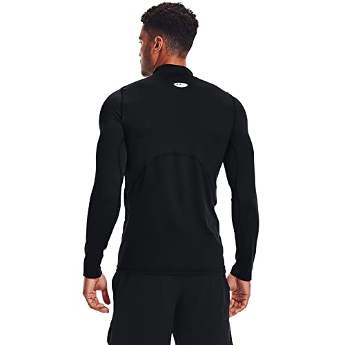 Under Armour Mens Coldgear Armour Fitted Mock , Black (001)/White , Medium #TOP1